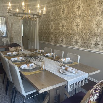 Plan-It Design - Dining room refresh.  Paint, Wallpaper, lighting and accessories. - Interior Design Near Me
