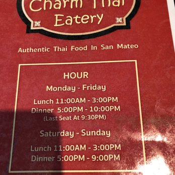 Charm Thai Eatery - Menu and Opening Hours - Thai Near Me - San Mateo, California Charm Thai Eatery - Menu and Opening Hours - Thai Near Me - San Mateo, California