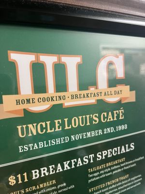 Menu photo 2 Uncle Loui's Cafe Duluth, MN