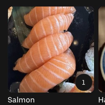 Nori Sushi - Edgewater - Misleading. Photo shows 4 salmon pieces and the price is $5.95. One order is only for one piece. - Sushi Bars Near Me - Chicago, Illinois Nori Sushi - Edgewater - Misleading. Photo shows 4 salmon pieces and the price is $5.95. One order is only for one piece. - Sushi Bars Near Me - Chicago, Illinois
