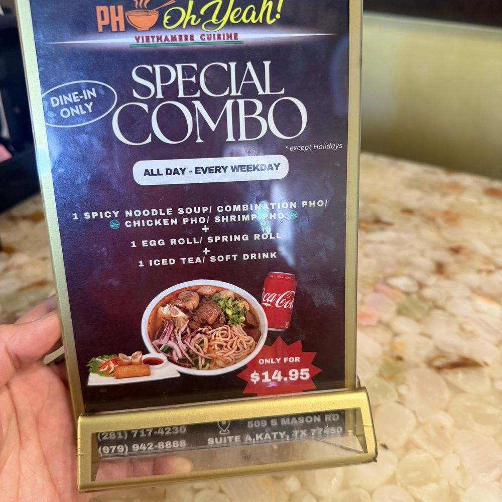 Pho Oh Yeah - Love their special - Vietnamese Near Me - Katy, Texas Pho Oh Yeah - Love their special - Vietnamese Near Me - Katy, Texas