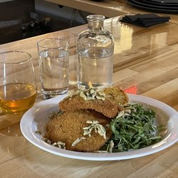 Pork schnitzel and a beer