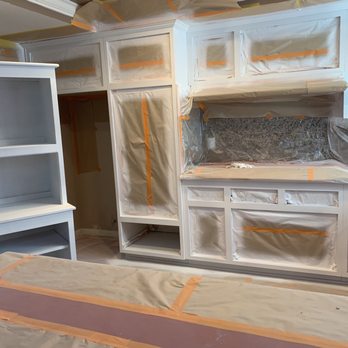 Ocean Lane Interiors - Spraying has begun!  Can't wait to see it all come together. - Interior Design Near Me - San Juan Capistrano, California
