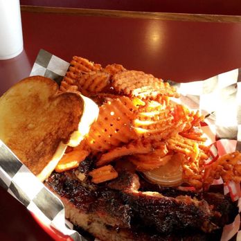 Hickory Hut - Rib basket with a side of sweet potato fries. Huge portion! - Barbeque Near Me - Salina, Kansas
