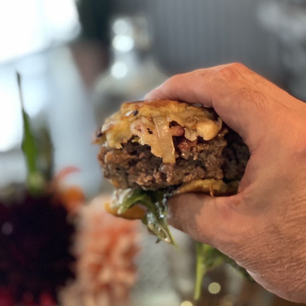The 522 - Close up of 522 Burger. - Beer Bar Near Me - Woodinville, Washington