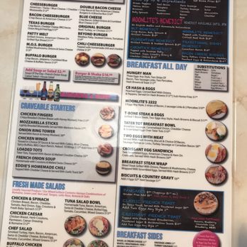 Moonlite Diner - The menu. - Diners Near Me - Hollywood, Florida
