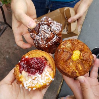 Manresa Bread - Top: Monkey Bread, Right: Seasonal Kouigh-amann, Left: Strawberry Creme - Bakeries Near Me - Los Gatos, California Manresa Bread - Top: Monkey Bread, Right: Seasonal Kouigh-amann, Left: Strawberry Creme - Bakeries Near Me - Los Gatos, California