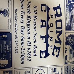 Rome Point Cafe - Rome Pointe Cafe Menu