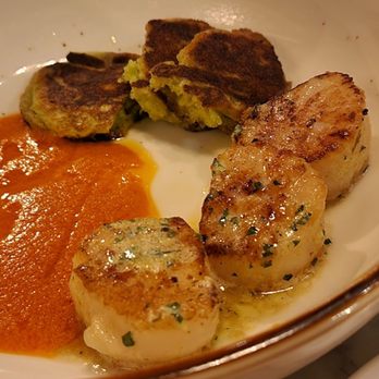 Third Coast Provisions - Roasted Scallops with sweet pea pancakes. - New American Near Me - Milwaukee, Wisconsin