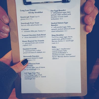 Menu photo 2 Long Lost Friend Cafe Magill, SA