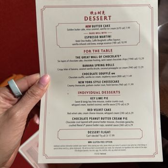 P.F. Chang's - Dessert menu - Chinese Near Me - Sunnyvale, California