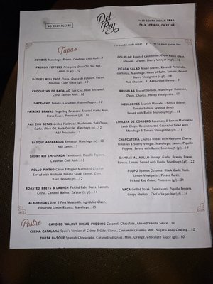 Menu photo 6 Del Rey Palm Springs, CA