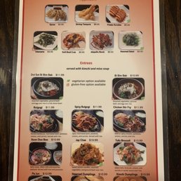 Main dishes menu Main dishes menu