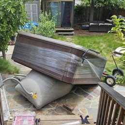 Propping up the hot tub Propping up the hot tub