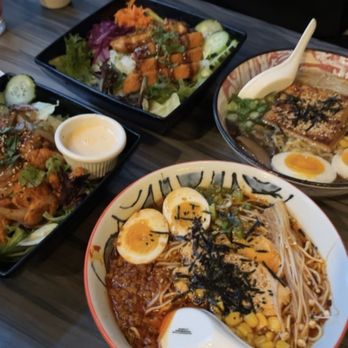 Tiger + Lily - Miso Ramen Broth Noodles Tiger's Signature Ramen Broth Noodles Korean BBQ Chicken Rice Bowl Chicken Katsu Rice Bowl - Asian Fusion Near Me - Columbus, Ohio
