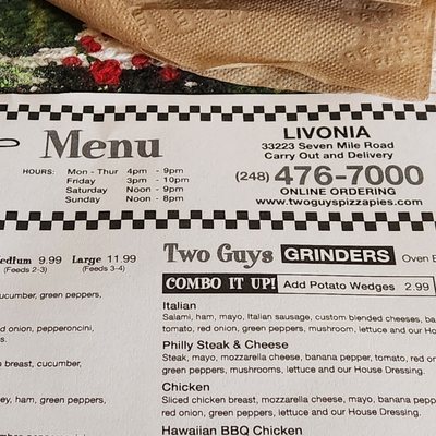 Menu photo 3 Two Guys Pizza Pies Livonia, MI Menu photo 3 Two Guys Pizza Pies Livonia, MI