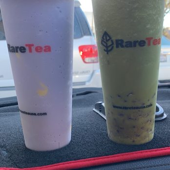 Rare Tea - Matcha with red beans  and taro with pudding. - Bubble Tea Near Me - Berkeley, California