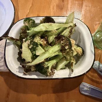 Yodelin - Grilled Broccoli  perfect. I did not expect it to be that good - Seafood Near Me - Leavenworth, Washington