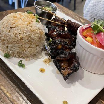 Only At Renee's - BBQ Pork & Longanisa w/ Adobo Rice - Filipino Near Me - Virginia Beach, Virginia Only At Renee's - BBQ Pork & Longanisa w/ Adobo Rice - Filipino Near Me - Virginia Beach, Virginia