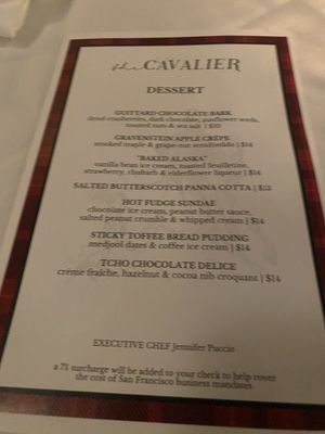 Menu photo 3 The Cavalier San Francisco, CA