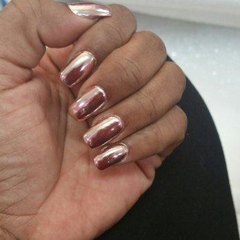 Summit Nail Bar - Rose gold chrome nails done by Tina - Nail Salons Near Me - Los Angeles, California Summit Nail Bar - Rose gold chrome nails done by Tina - Nail Salons Near Me - Los Angeles, California