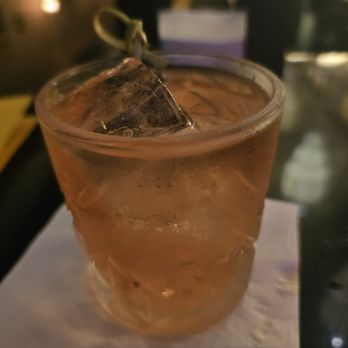 Elsa - Under a Cosmic Cloak- Rhubarb infused rum, Trois Rivieres rum, Smith & Cross rum, yerba mate, lime, grapefruit, and whey. $16. Good - Cocktail Bars Near Me - Brooklyn, New York