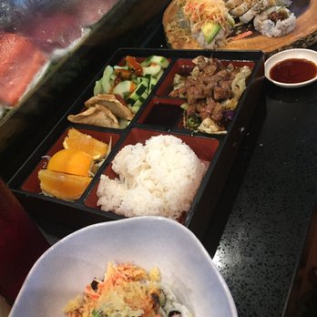 Sushimoto - Volcano, roll model, crunchy, and spider roll. Teriyaki beef plate. - Sushi Bars Near Me - Miramar Beach, Florida