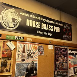 Cork board across from restrooms