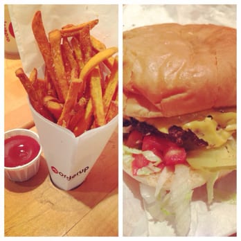 Orderup - Sweet potato fries. Holes in the table for the fry-cones! - Burgers Near Me - San Antonio, Texas Orderup - Sweet potato fries. Holes in the table for the fry-cones! - Burgers Near Me - San Antonio, Texas