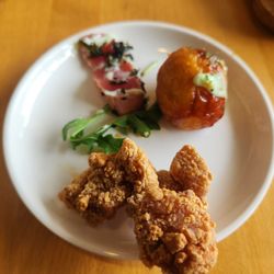 Kishuya Ramen Bar & Izakaya - Chicken Kara-age, Aburi Tuna and Takoyaki.