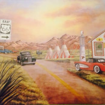 Midpoint Cafe And Gift Shop - Drawing on wall in restroom - Cafes Near Me - Adrian, Texas Midpoint Cafe And Gift Shop - Drawing on wall in restroom - Cafes Near Me - Adrian, Texas