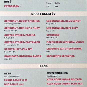 Pig Beach BBQ - Drink Menu (2/2) as of 9/21/25 - Barbeque Near Me - Boston, Massachusetts