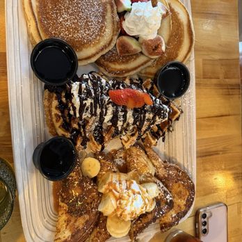 Farmer's Table - Chula Vista - Sweet thoughts board. Pancakes, French toast and cookies and cream waffles. - New American Near Me - Chula Vista, California Farmer's Table - Chula Vista - Sweet thoughts board. Pancakes, French toast and cookies and cream waffles. - New American Near Me - Chula Vista, California