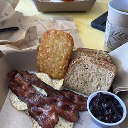 Egg Man Platter with bacon. Blueberry Chia jam, outstanding! Egg Man Platter with bacon. Blueberry Chia jam, outstanding!