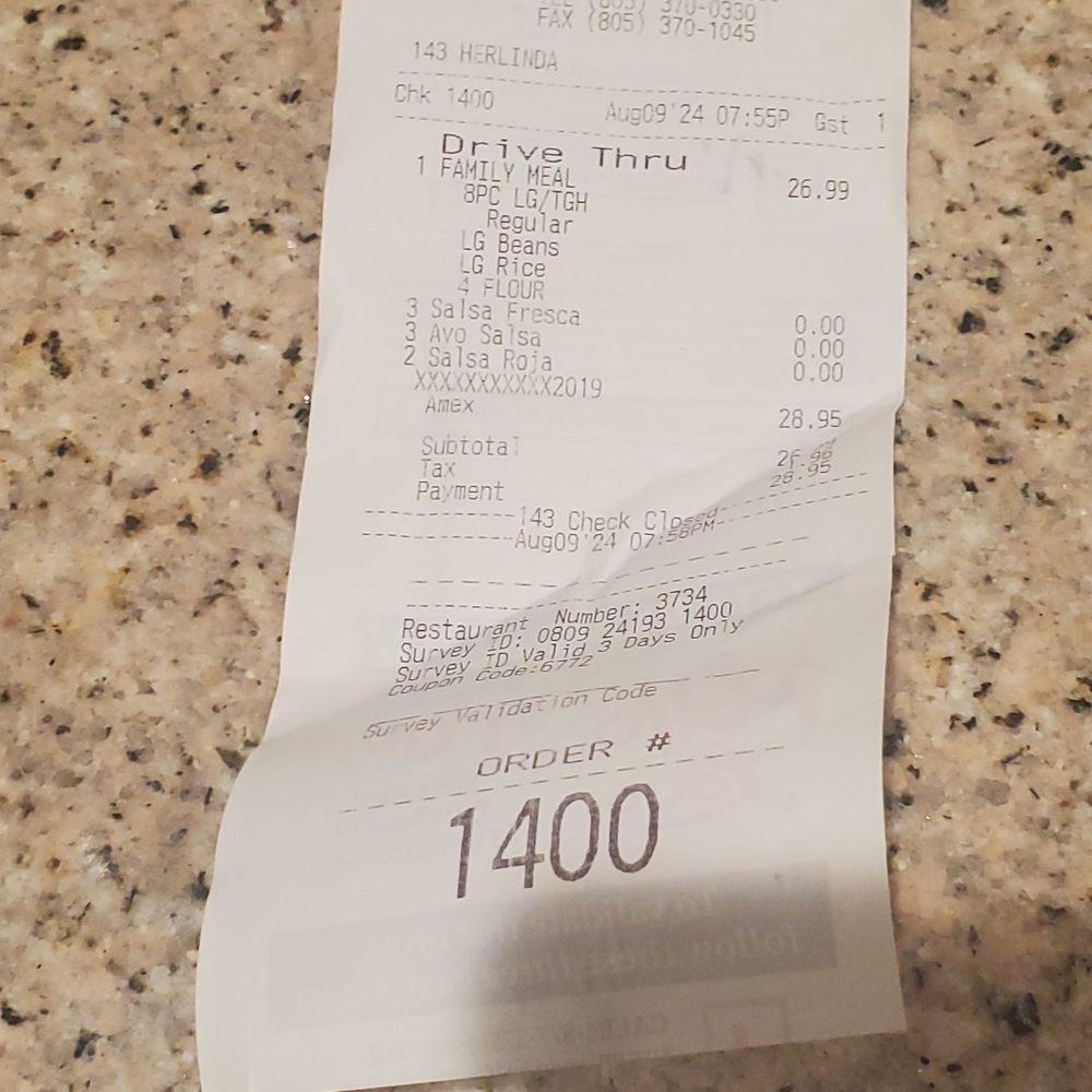 $29 for 8pc family meal with 2 sides - price went up at least $5 bucks $29 for 8pc family meal with 2 sides - price went up at least $5 bucks