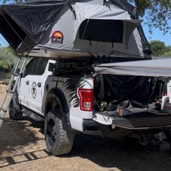 Thousand Trails Turtle Beach - My setup at the tent spot.