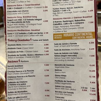 Cafeteria Marisol - Menu - Bars Near Me - Granada, GR