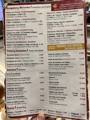 Menu photo 1 Cafeteria Marisol Granada, GR