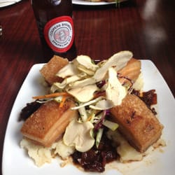 The Old Vine - Pork belly and a nice beer, lunch is looking good
