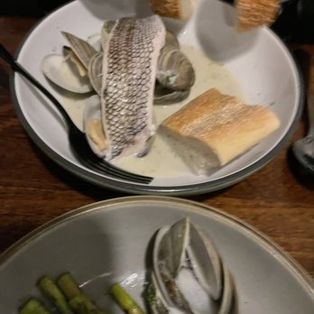 The Betz Room - Sea bass and clams. Delicious. Some clams were sacrificed prior to picture - New American Near Me - Ocean City, New Jersey The Betz Room - Sea bass and clams. Delicious. Some clams were sacrificed prior to picture - New American Near Me - Ocean City, New Jersey