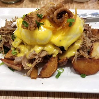 Yolks - Special - 2 Egg Duck Confit Benny on Potatoes $19.70 - Breakfast & Brunch Near Me - Vancouver, British Columbia Yolks - Special - 2 Egg Duck Confit Benny on Potatoes $19.70 - Breakfast & Brunch Near Me - Vancouver, British Columbia