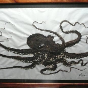 Gyotaku by Naoki - Tako Gyotaku, caught and printed by Naoki - Art Galleries Near Me - Kaneohe, Hawaii