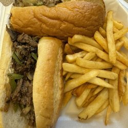 Philly cheese steak with fries