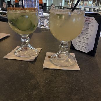 Nacho Daddy - Spicy cucumber margarita (left) and Daddys original margarita (right) - Mexican Near Me - Nashville, Tennessee Nacho Daddy - Spicy cucumber margarita (left) and Daddys original margarita (right) - Mexican Near Me - Nashville, Tennessee