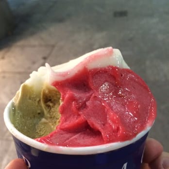 Grom - Pistachio, limone and raspberry flavours! Absolutely beautiful!! - Ice Cream & Frozen Yogurt Near Me - Milan, Michigan