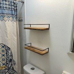 Shelving in bathroom