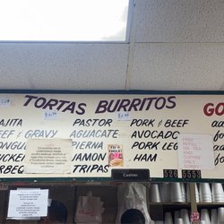 Taqueria Guadalajara - Menu on the wall