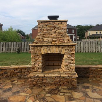 Ledford's Landscaping - Custom Outdoor fireplace, sitting wall and flagstone patio - Landscaping Near Me - Brownsboro, Alabama Ledford's Landscaping - Custom Outdoor fireplace, sitting wall and flagstone patio - Landscaping Near Me - Brownsboro, Alabama