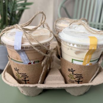 Chicha San Chen - 2 bubble milk teas and green milk tea + cream - Bubble Tea Near Me - Fremont, California Chicha San Chen - 2 bubble milk teas and green milk tea + cream - Bubble Tea Near Me - Fremont, California
