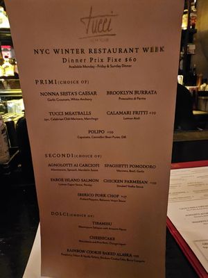 Menu photo 1 Tucci New York, NY